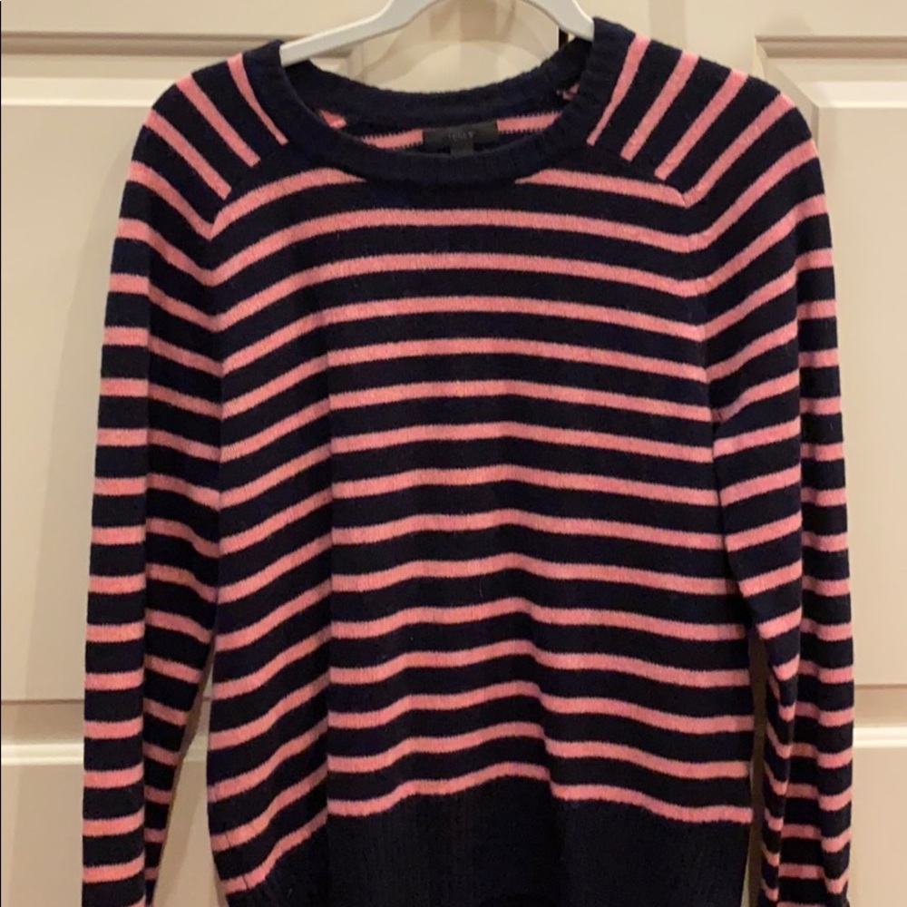 Pink and Navy Stripe Sweater